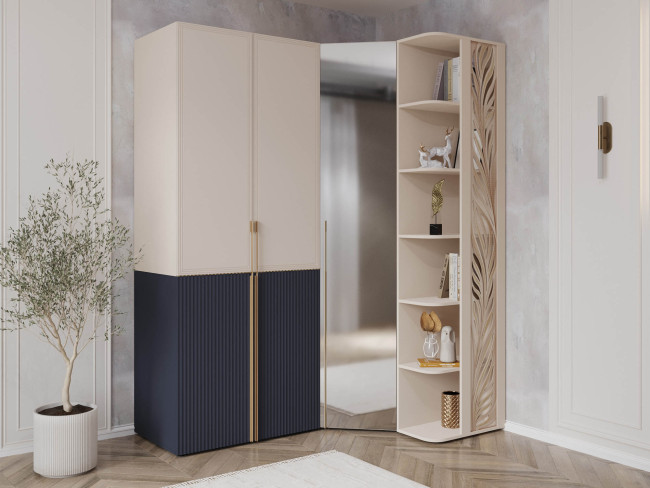 905.09 Шкаф угловой с зеркалом (прав) Флоренция 905.09 Шкаф угловой с зеркалом (прав) Флоренция