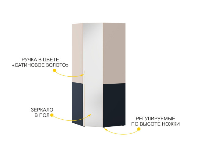 905.09 Шкаф угловой с зеркалом (прав) Флоренция 905.09 Шкаф угловой с зеркалом (прав) Флоренция