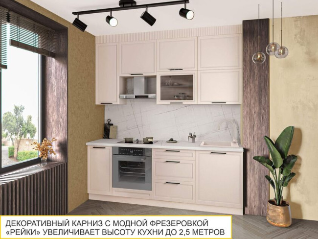 109.08 Шкаф-витрина кухонный (с системой плавного закрывания) Неаполь