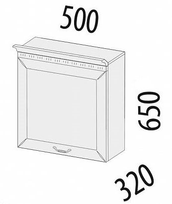 71.12.1 Шкаф над вытяжкой 50х32х65 71.12.1 Шкаф над вытяжкой 50х32х65