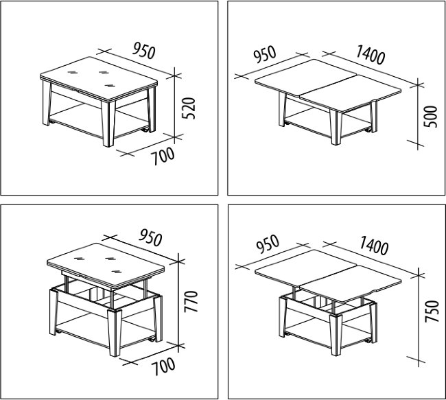 Стол журнальный Агат 32.10 Венге-Ваниль