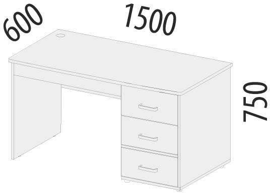 500.24 Стол компьютерный Эверест 1500 500.24 Стол компьютерный Эверест 1500