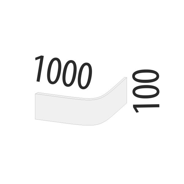 Цоколь светло-серый радиусный 1 м