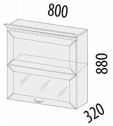 71.81.1 Шкаф-витрина 80х32х88 (плавное закрывание)
