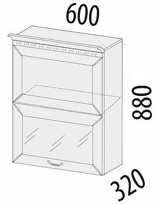 71.80.1 Шкаф-витрина 60х32х88 (плавное закрывание)