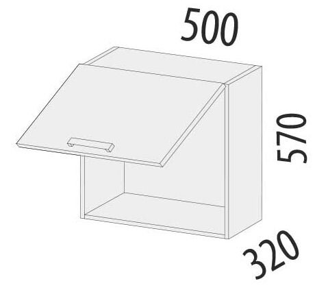 102.12.1 Шкаф над вытяжкой 500 (с откидной системой Blum)