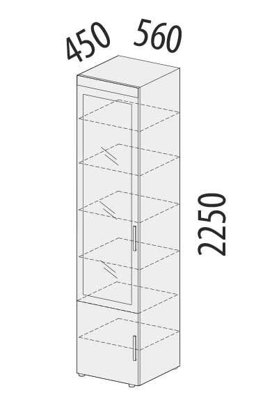 600.06 Шкаф-витрина Тиффани (лев/прав) 560