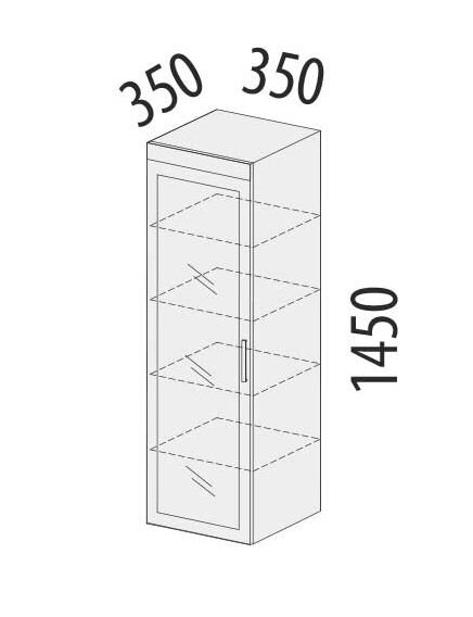 600.07 Шкаф-витрина малый Тиффани (лев/прав) 350
