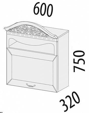 71.13.1 Шкаф над вытяжкой с нишей 60х32х75 71.13.1 Шкаф над вытяжкой с нишей 60х32х75