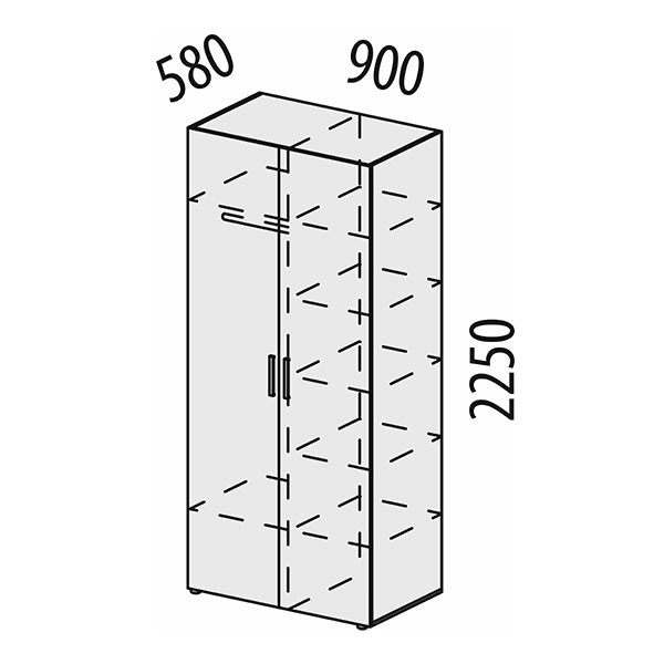 Шкаф 2х дверный Монако 902.13 многофункциональный