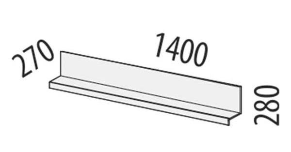 66.26 Полка навесная Фреска 1400 66.26 Полка навесная Фреска 1400