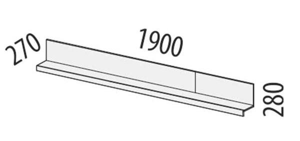 66.27 Полка навесная Фреска (лев/прав) 1900