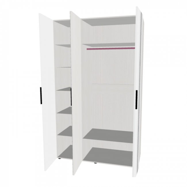 901.12 Шкаф трехдверный с зеркалом (лев/прав) Николь