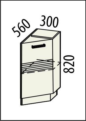 16.64 Стол торцевой правый 30х56х82