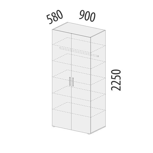 901.43 Шкаф для одежды с полками и штангой (лев/прав) Николь 901.43 Шкаф для одежды с полками и штангой (лев/прав) Николь
