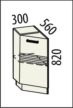 16.65 Стол торцевой левый 30х56х82