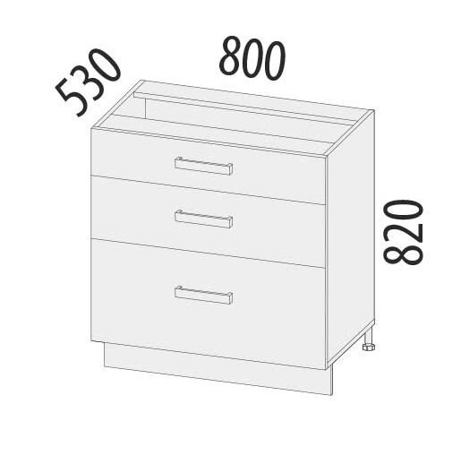 102.67 Стол с 3 ящиками 800 102.67 Стол с 3 ящиками 800