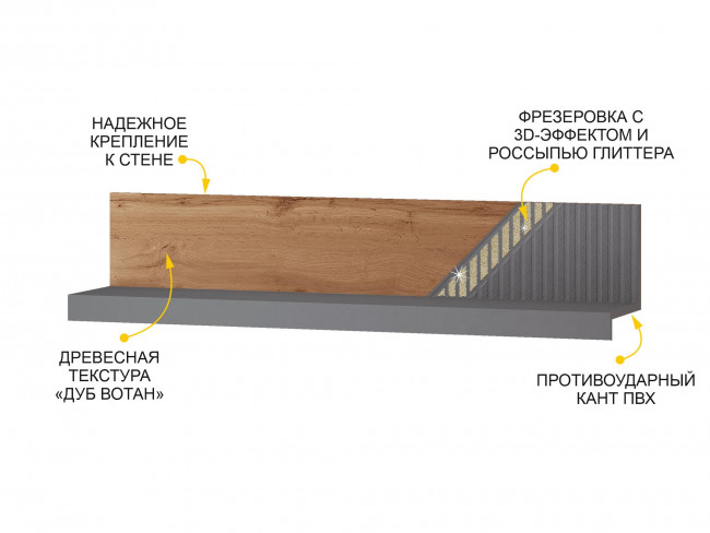 Полка навесная Монако 605.26 Полка навесная Монако 605.26