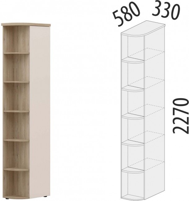 900.17 Стеллаж угловой (лев/прав) Кашемир 330