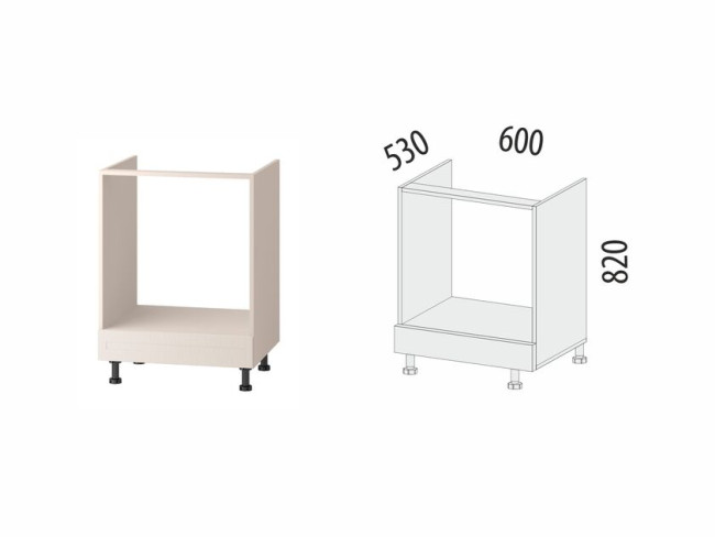 109.57 Напольный шкаф под встраиваемую технику с ящиком Неаполь