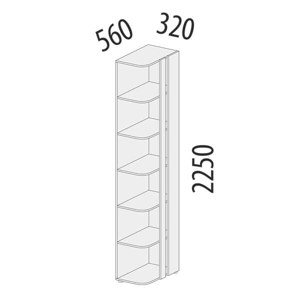 901.17 Стеллаж торцевой (лев/прав) Николь 901.17 Стеллаж торцевой (лев/прав) Николь