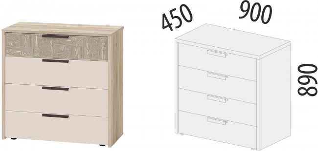 900.18 Комод Кашемир 900 900.18 Комод Кашемир 900