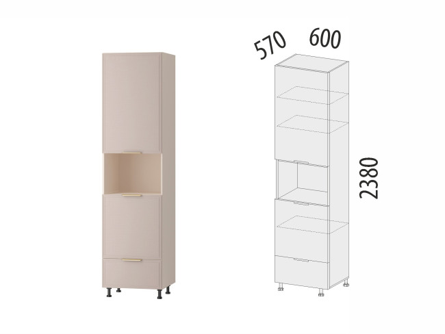 Пенал кухонный с ящиком (лев/прав) Флоренция 107.76 Пенал кухонный с ящиком (лев/прав) Флоренция 107.76