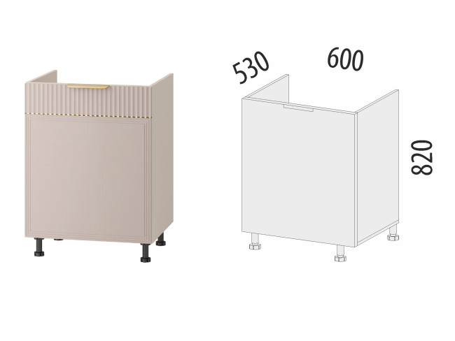 Напольный шкаф под мойку (лев/прав) Флоренция 107.73