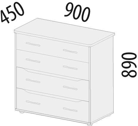 55.09.1 Комод Мегаполис 900
