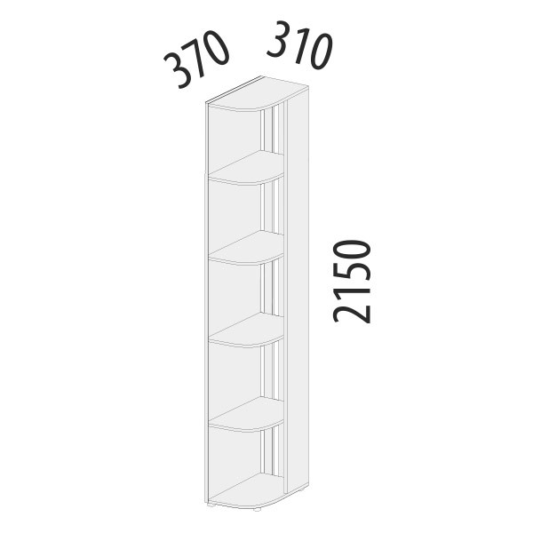 401.15 Стеллаж торцевой (лев/прав) Денвер 401.15 Стеллаж торцевой (лев/прав) Денвер