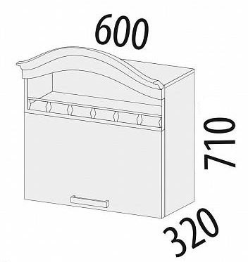 19.13.1 Шкаф над вытяжкой с нишей 600 (с откидной системой Blum) 19.13.1 Шкаф над вытяжкой с нишей 600 (с откидной системой Blum)