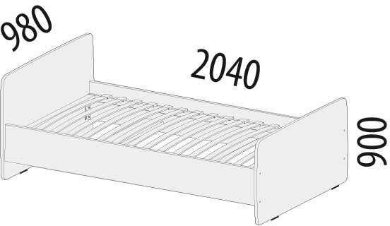 55.10.1 Кровать Мегаполис 900 55.10.1 Кровать Мегаполис 900