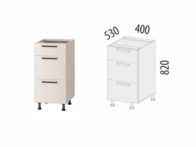 109.90 Напольный шкаф (3 ящика с системой плавного закрывания) Неаполь 109.90 Напольный шкаф (3 ящика с системой плавного закрывания) Неаполь