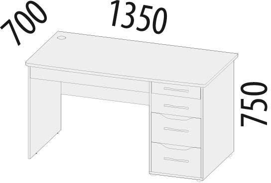 55.14.1 Стол письменный Мегаполис 1350