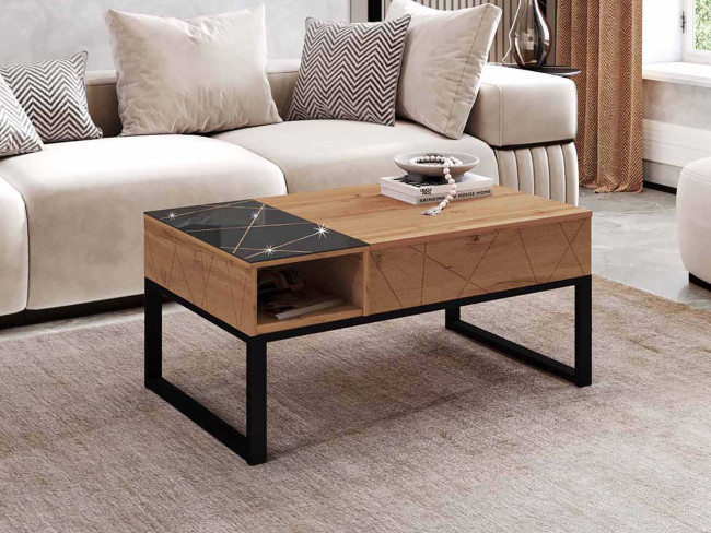 Стол журнальный Агат 37  Дуб Вотан-Черный