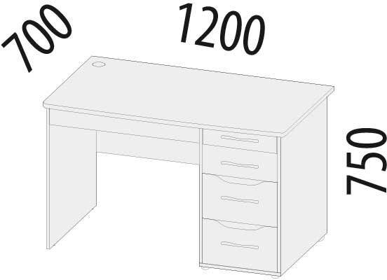55.15.1 Стол письменный Мегаполис 1200 55.15.1 Стол письменный Мегаполис 1200