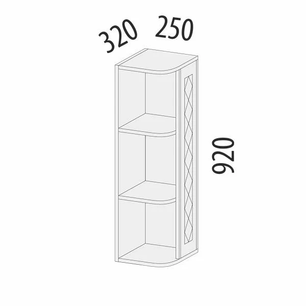 105.18 Шкаф торцевой (лев/прав) Грэйс 105.18 Шкаф торцевой (лев/прав) Грэйс
