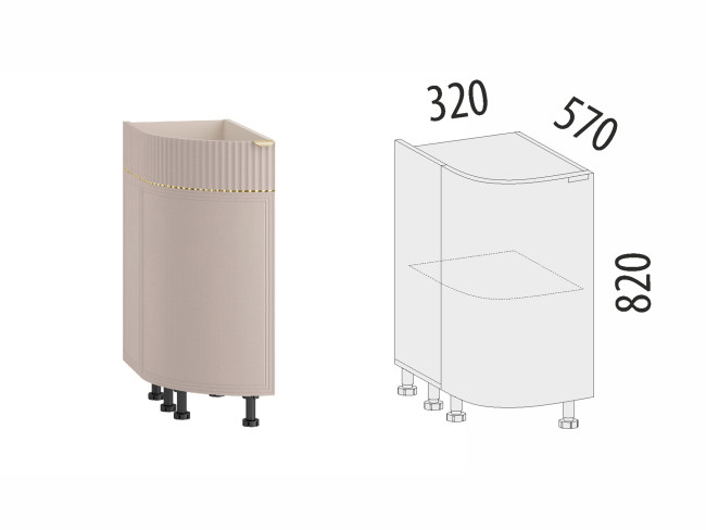 Напольный шкаф торцевой (лев) Флоренция 107.65 Напольный шкаф торцевой (лев) Флоренция 107.65