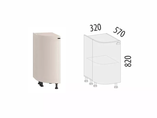 109.65 Напольный шкаф торцевой (лев) Неаполь