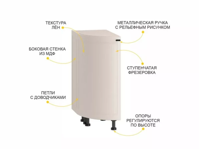 109.65 Напольный шкаф торцевой (лев) Неаполь