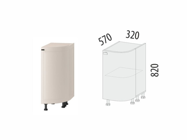 109.64 Напольный шкаф торцевой (прав) Неаполь