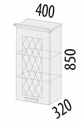 19.23 Шкаф с решеткой 40х32х85 19.23 Шкаф с решеткой 40х32х85