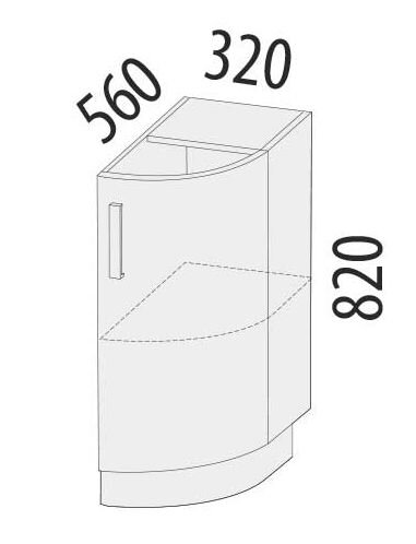 102.64 Стол торцевой правый 320