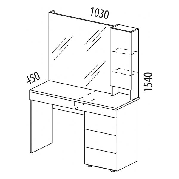 Туалетный стол (лев/прав) Монако 902.06