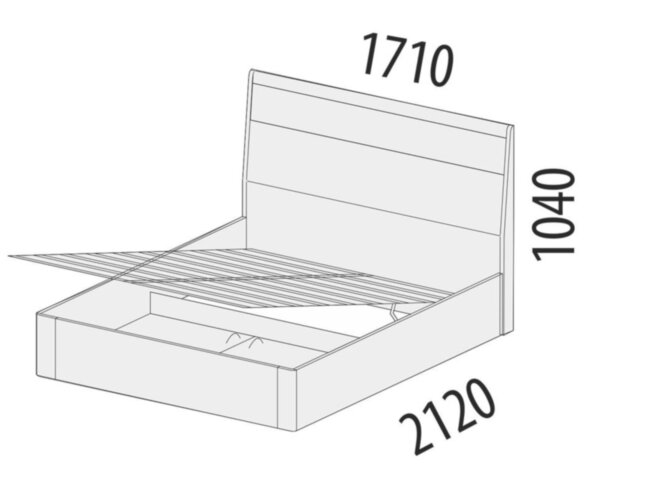 93.21.1 Кровать Тиффани 1600 с подъемным механизмом
