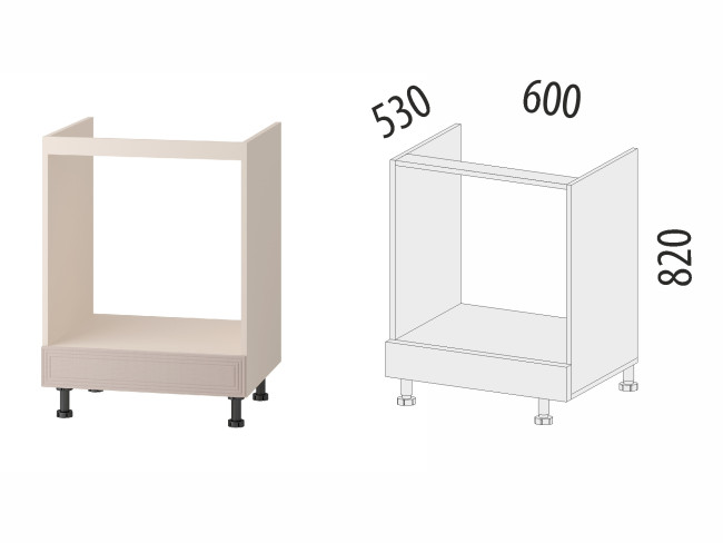 Напольный шкаф под встраиваемую технику с ящиком Флоренция 107.57 Напольный шкаф под встраиваемую технику с ящиком Флоренция 107.57