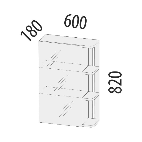 401.17 Зеркало с полками (лев/прав) Денвер