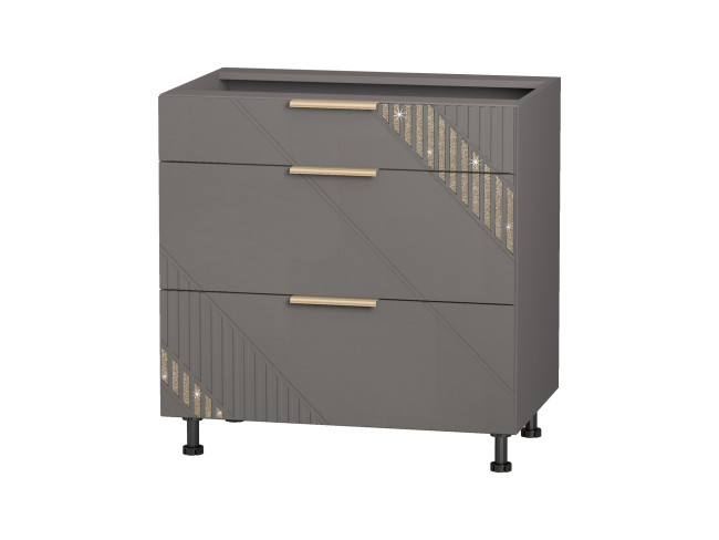 106.92 Напольный шкаф (3 ящика с системой плавного закрывания) Монако