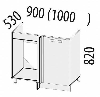 19.52 Стол под мойку угловой 100х53х82 19.52 Стол под мойку угловой 100х53х82