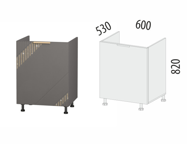106.73 Напольный шкаф под мойку (лев/прав) Монако